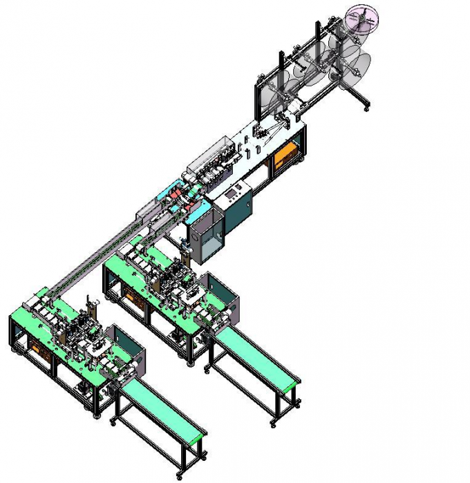 Alta velocidade máquina totalmente automático da fabricação da máscara protetora de 3 camadas 0